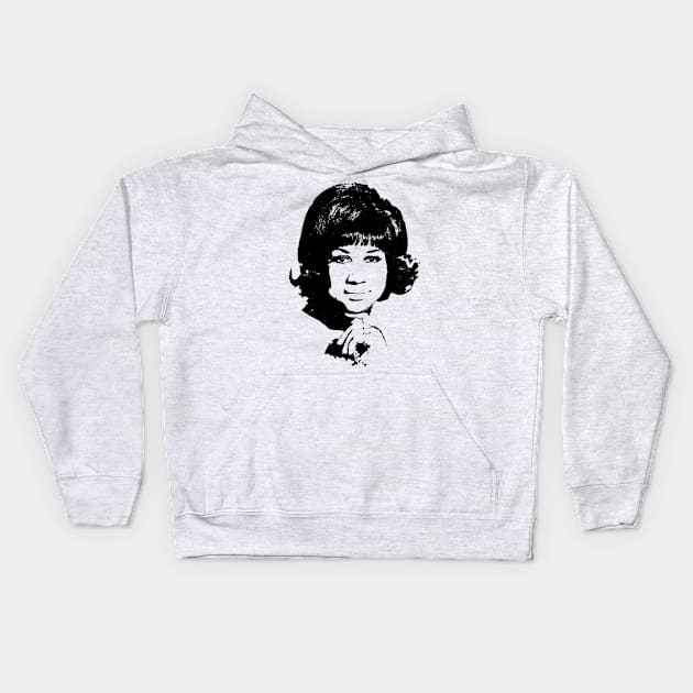 Aretha Franklin Pop Art Portrait Kids Hoodie by phatvo